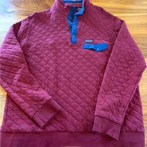 Patagonia Burgundy and Blue Quilted Sweater